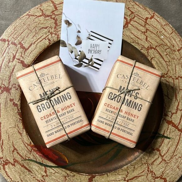 CASTELBEL LIMITED EDITION Cedar Honey Scented Soap Bars for Men 4 Bars - Picture 1 of 8